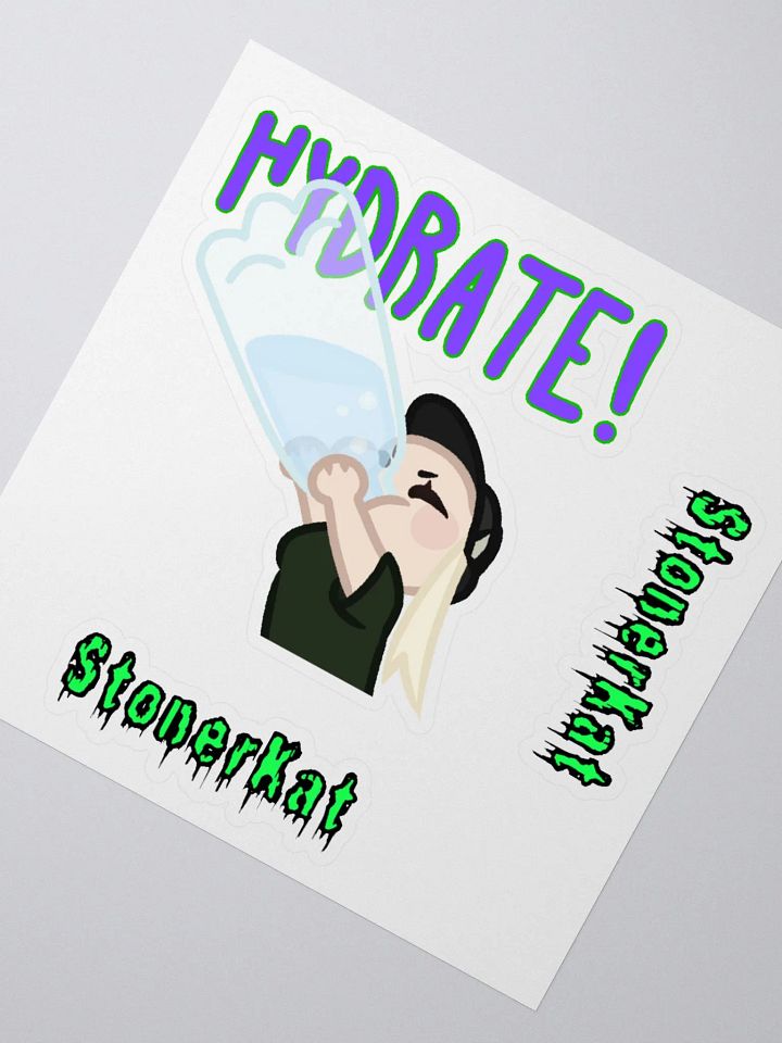 Hydrate! Cartoon Water Bottle Sticker product image (4)