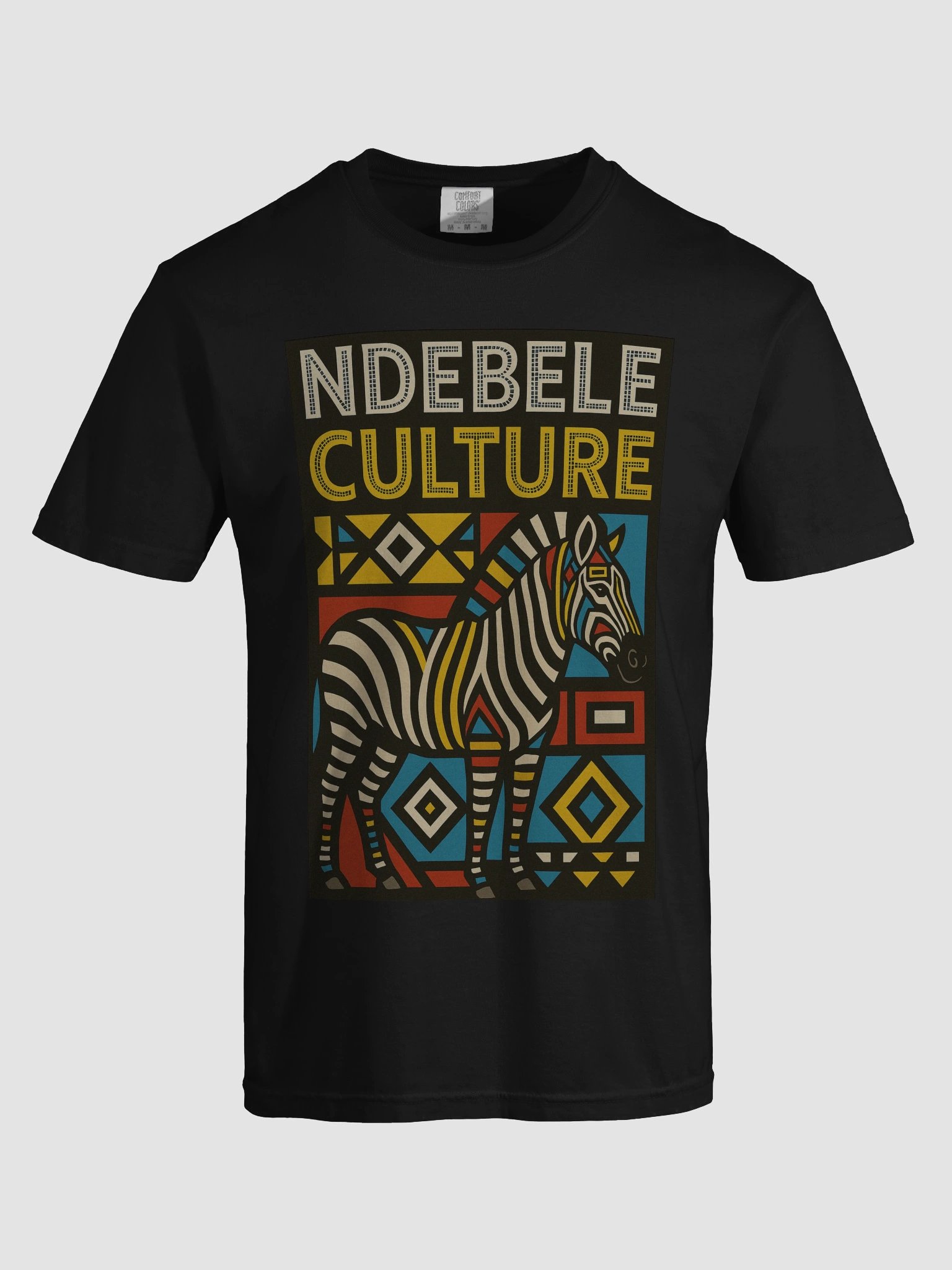 Ndebele Culture Vibrant Zebra T-Shirt product image (49)