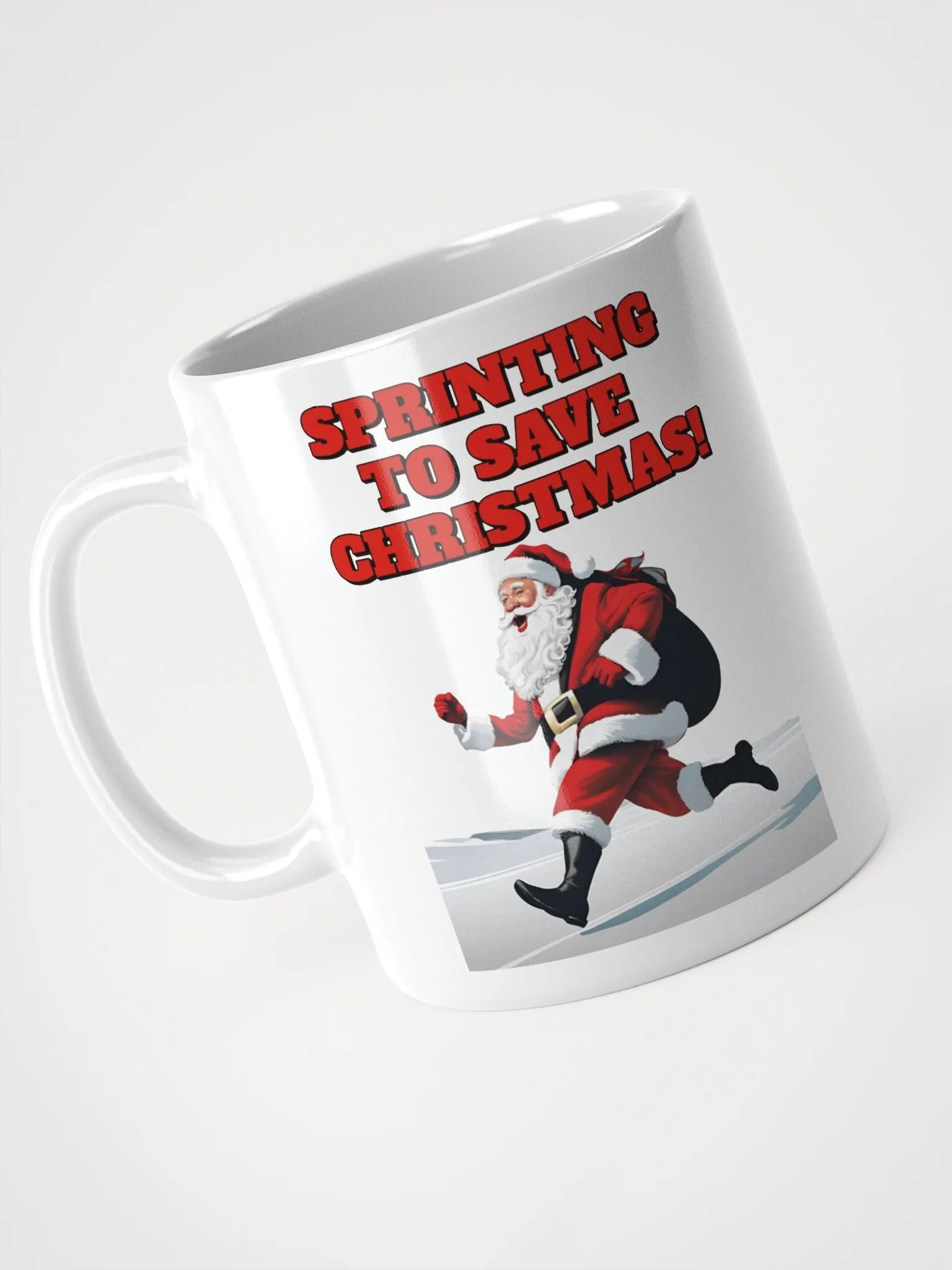 Sprinting To Save Christmas - Santa Claus White Mug product image (9)