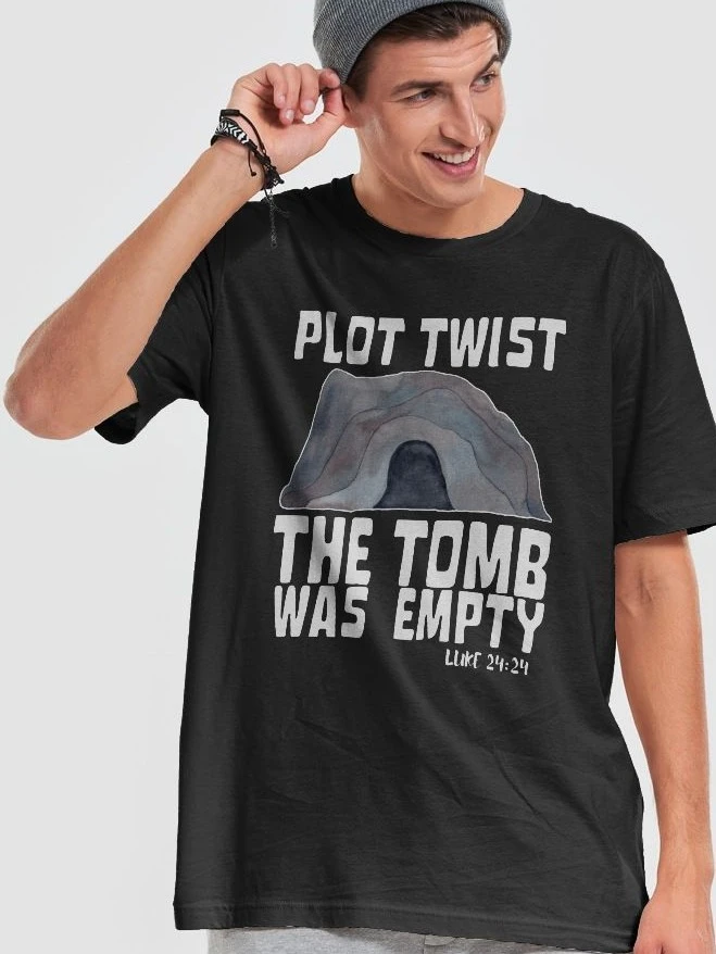 Plot Twist, The Tomb Was Empty Funny Easter T-Shirt product image (1)