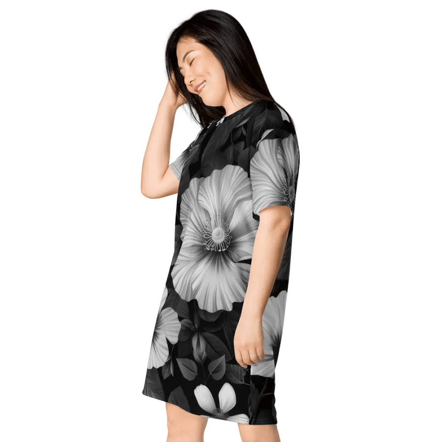 Monochrome Meadow All-Over T-Shirt Dress product image (6)