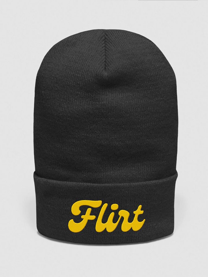 Flirt Yellow Cursive Beanie product image (2)