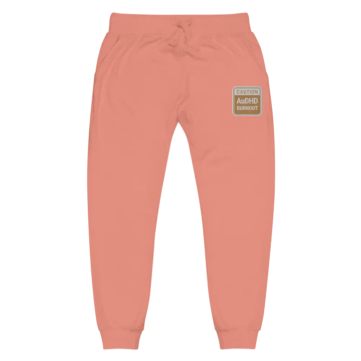 CAUTION: AuDHD BURNOUT (brass design) embroidered unisex joggers product image (2)
