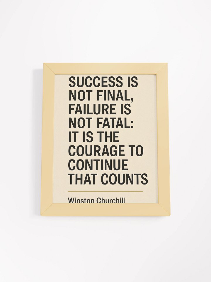 Póster motivacional minimalista con cita histórica de Churchill product image (1)