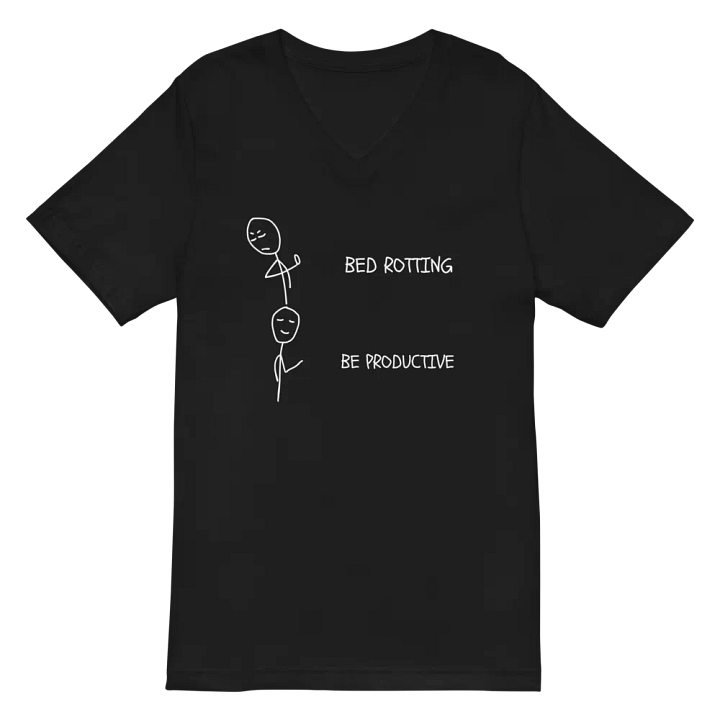 Bed Rotting vs Be Productive V-Neck Jersey T-Shirt product image (2)