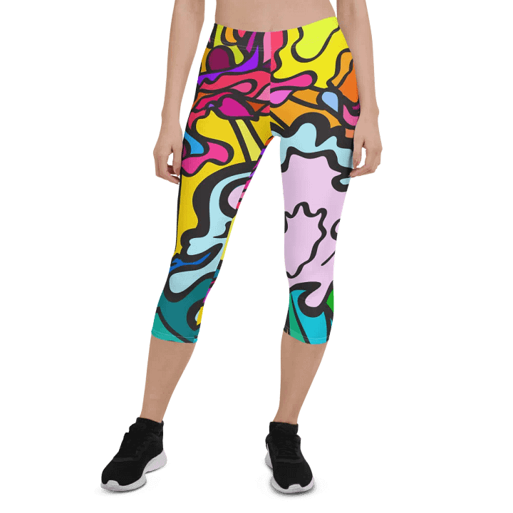 Vibrant Motion Custom Capri Leggings - Wave at Sunset product image (1)