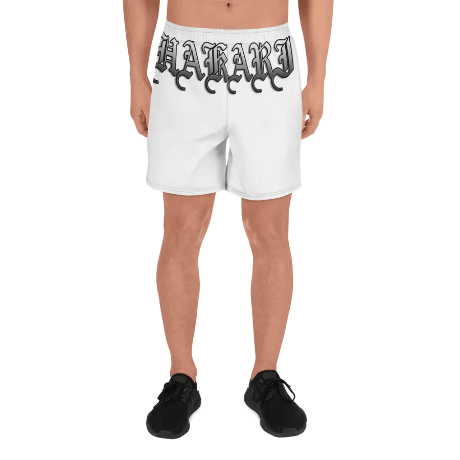 Unisex Athletic Shorts white/black design product image (5)