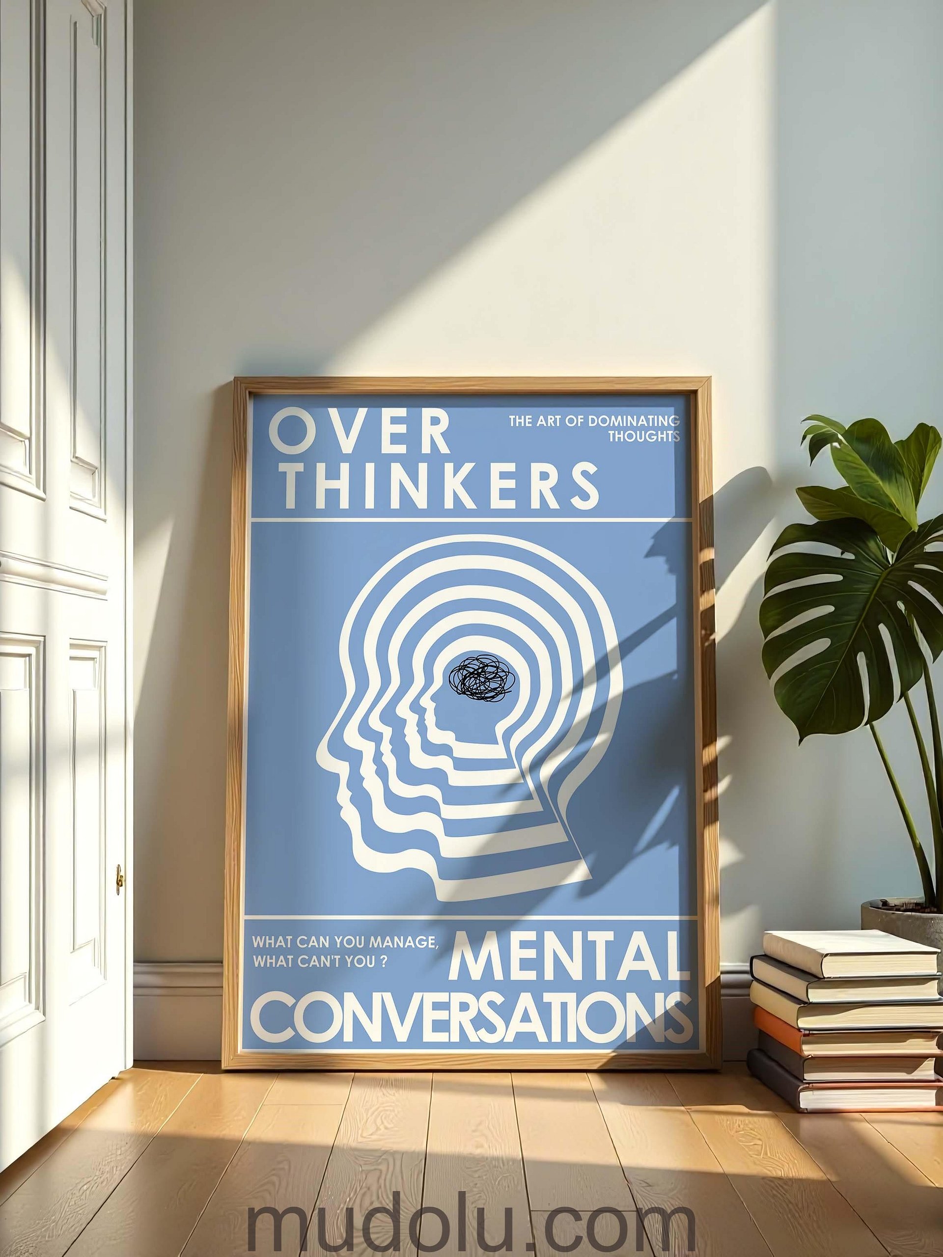OverThinkers Wall art Poster White Blue product image (9)