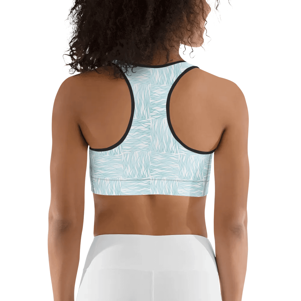 Light Turquois All-Over Print Sports Bra product image (5)