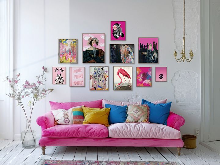 Maximalist Pink Bubblegum Gallery Wall Set of 11 DIGITAL Prints product image (1)