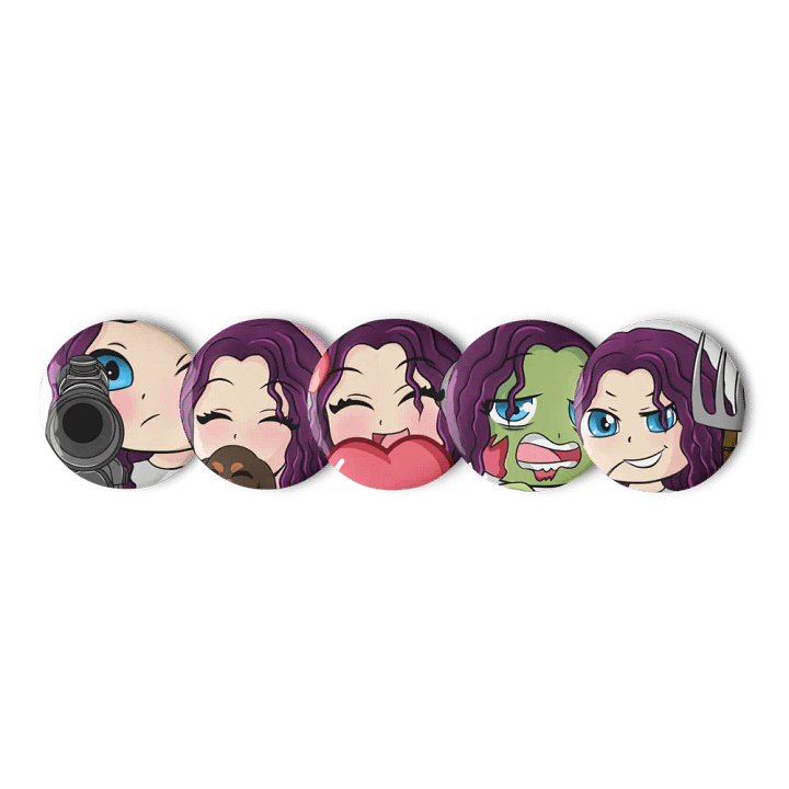 HollyRex Emote Pin Buttons Set product image (1)