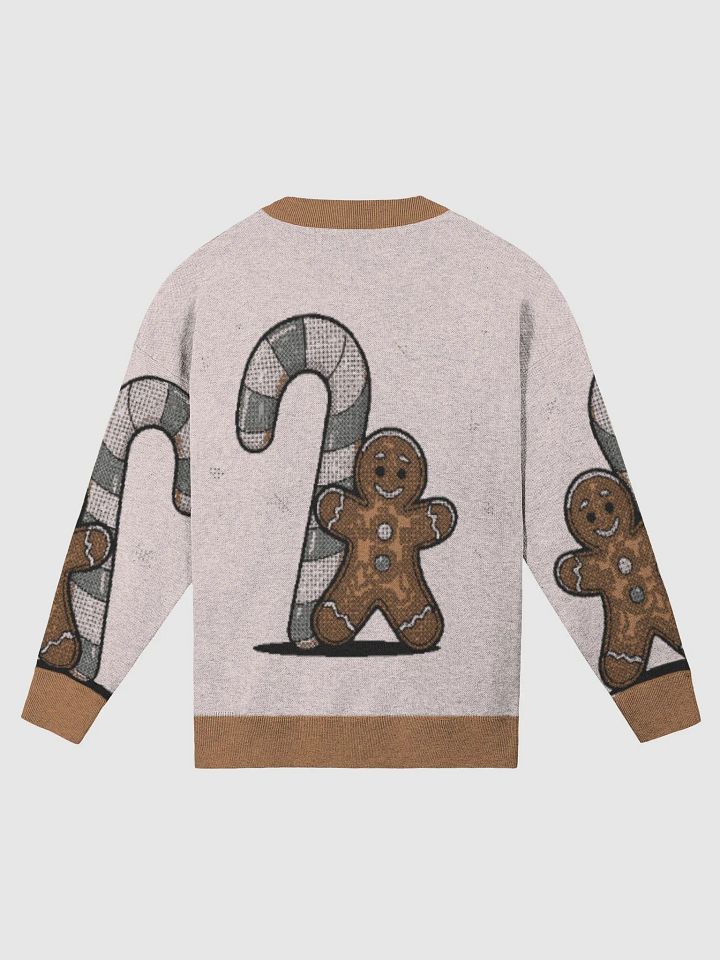 Festive Candy Cane and Gingerbread Man Crewneck Sweater product image (2)