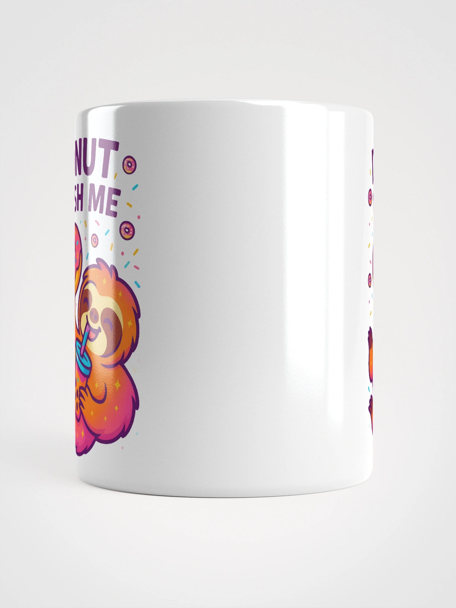 Donut Rush Me Sloth Mug – Funny Donut Coffee Cup for Slow Mornings & Boba Fans product image (5)
