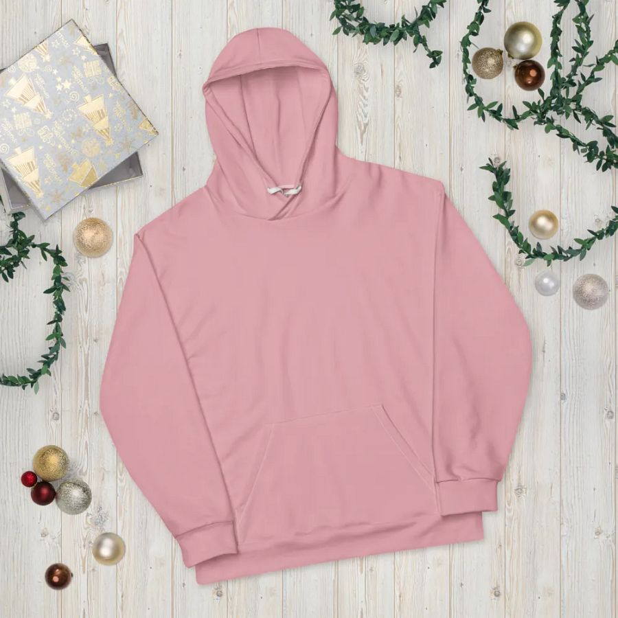 Plain Dusty Light Pink Soft Summer Unisex Recycled Polyester Heavyweight Premium Hoodie by Treasure Pie product image (11)