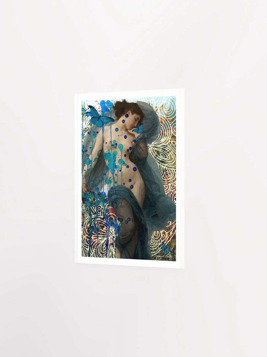 'Serene Moment' by Edward Martin-Mixed Media Collage-Surreal Blue Butterfly Poster product image (3)