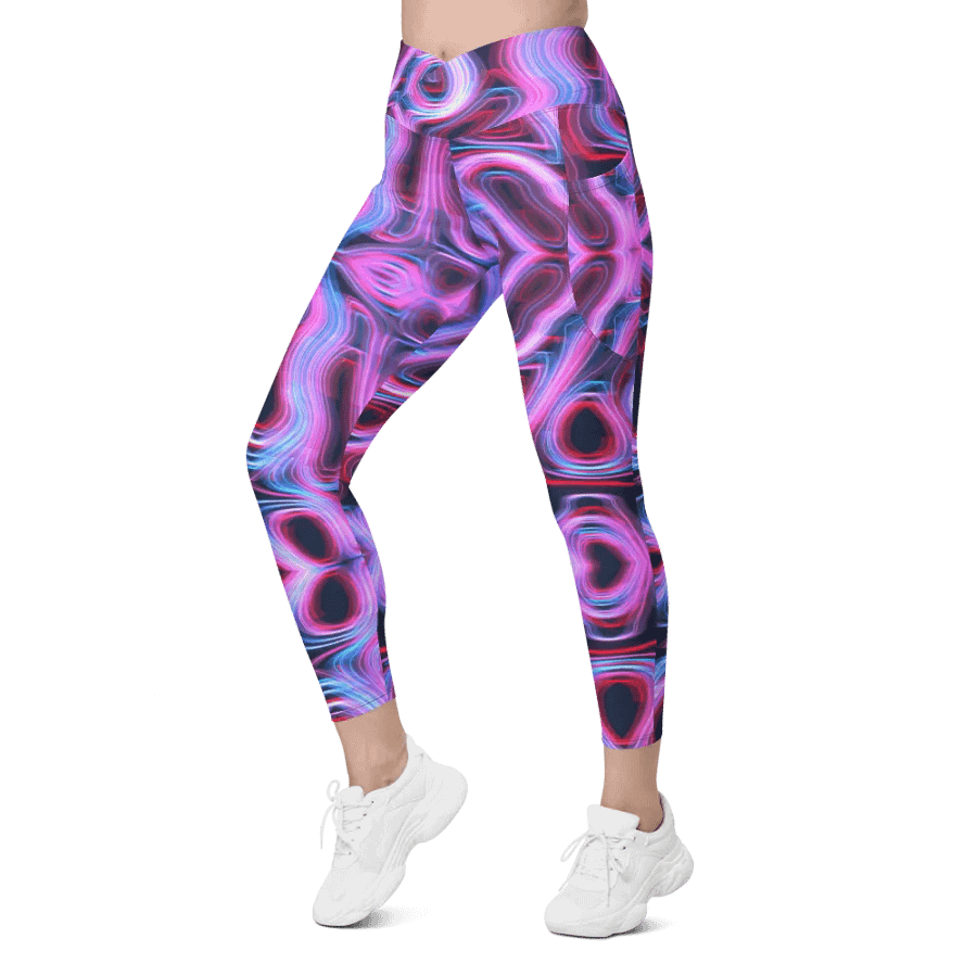 Psychedelic Wave All-Over Leggings with Pockets product image (6)