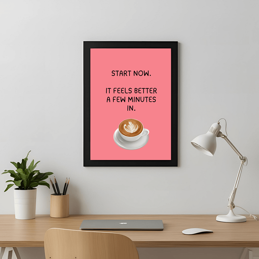 Start Now Latte-Themed Printable Art product image (3)