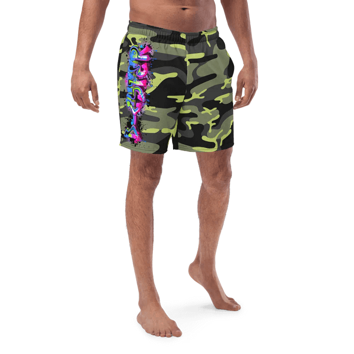 Neon Camo Splash Swim Trunks product image (1)