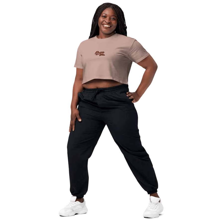 Bubbly and a B*tch (rose shadow design) embroidered cotton crop top product image (23)