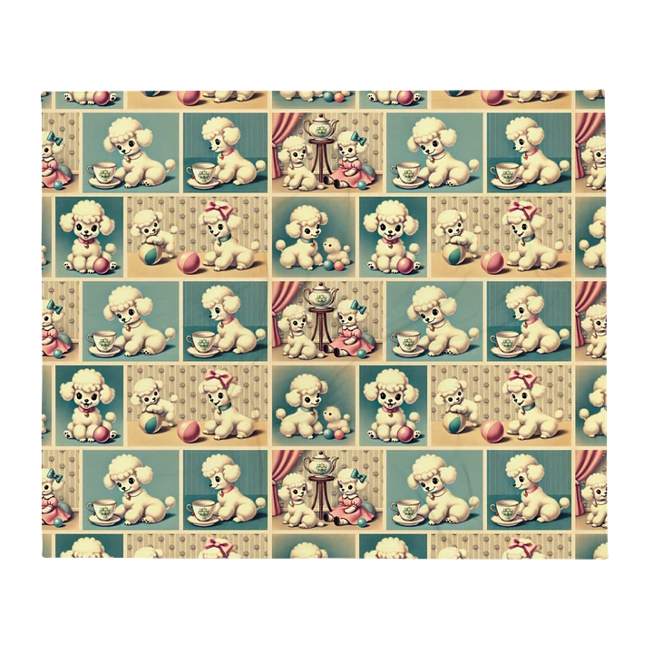 Retro Poodle Puppy Throw Blanket - Vintage-Style product image (2)