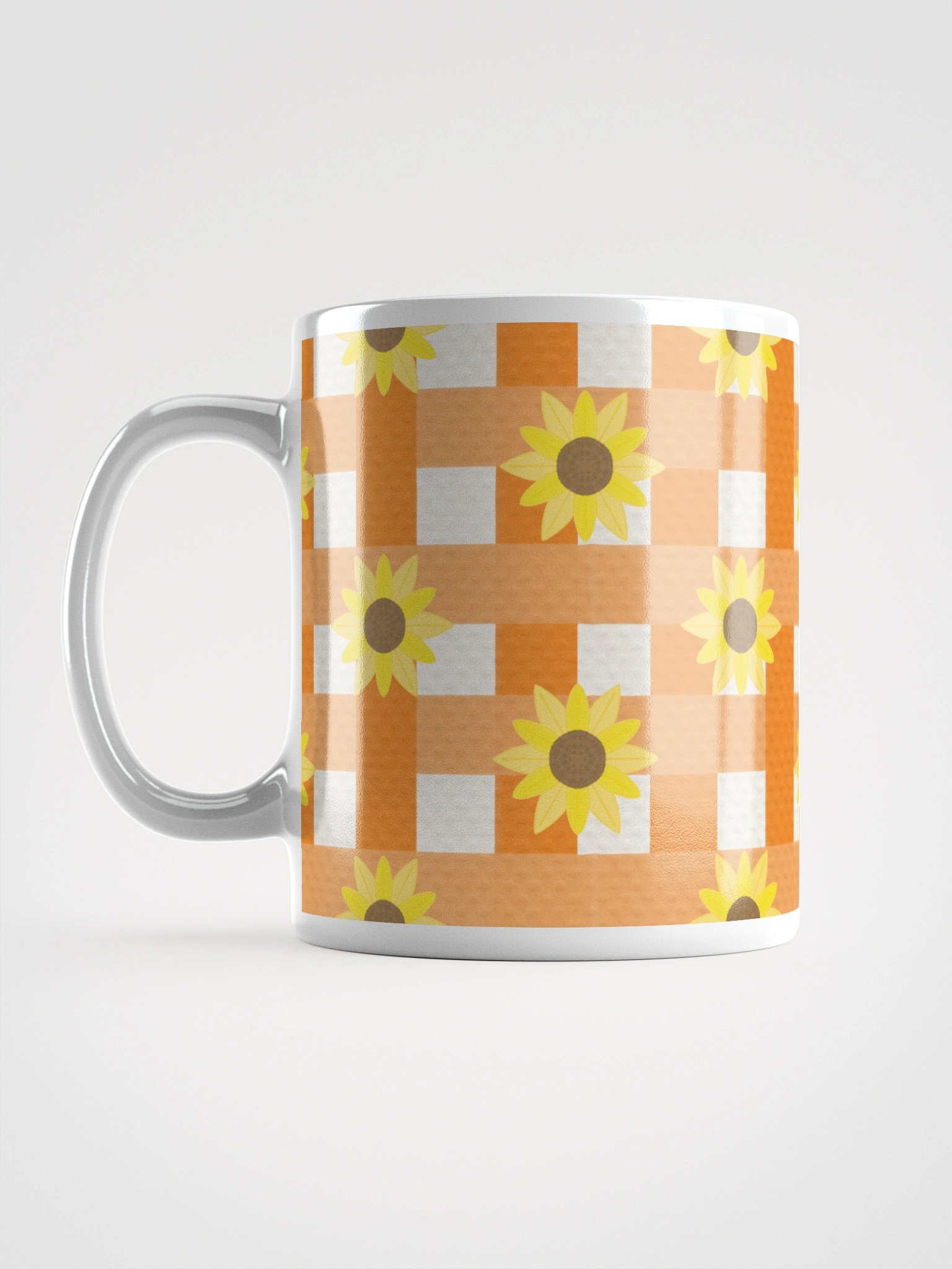 Sunflower Gingham in Orange Mug product image (2)