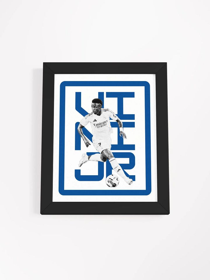 Vinicius Junior BW Real Madrid Name Art Framed Print product image (2)