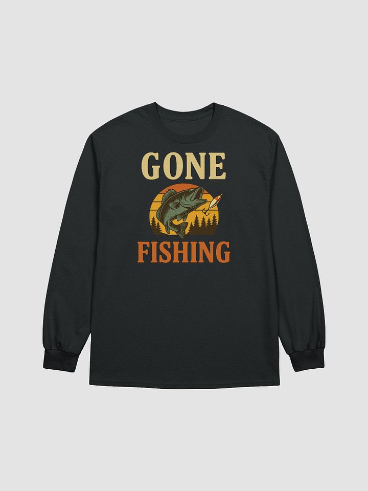 Gone Fishing Long Sleeve T-Shirt – Largemouth Bass Vintage Tee product image (6)