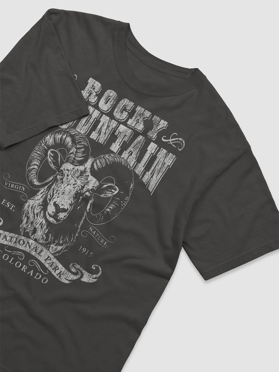 Rocky Mountain National Park, Colorado T-Shirt | Vintage-Style Grunge Western Tee with a Big Horn Head product image (3)