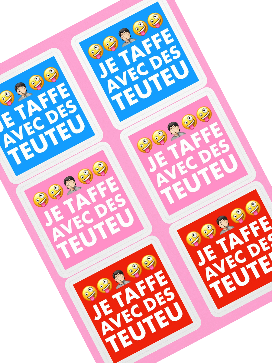 6 stickers je taffe avec des teuteu • planche A5 product image (2)