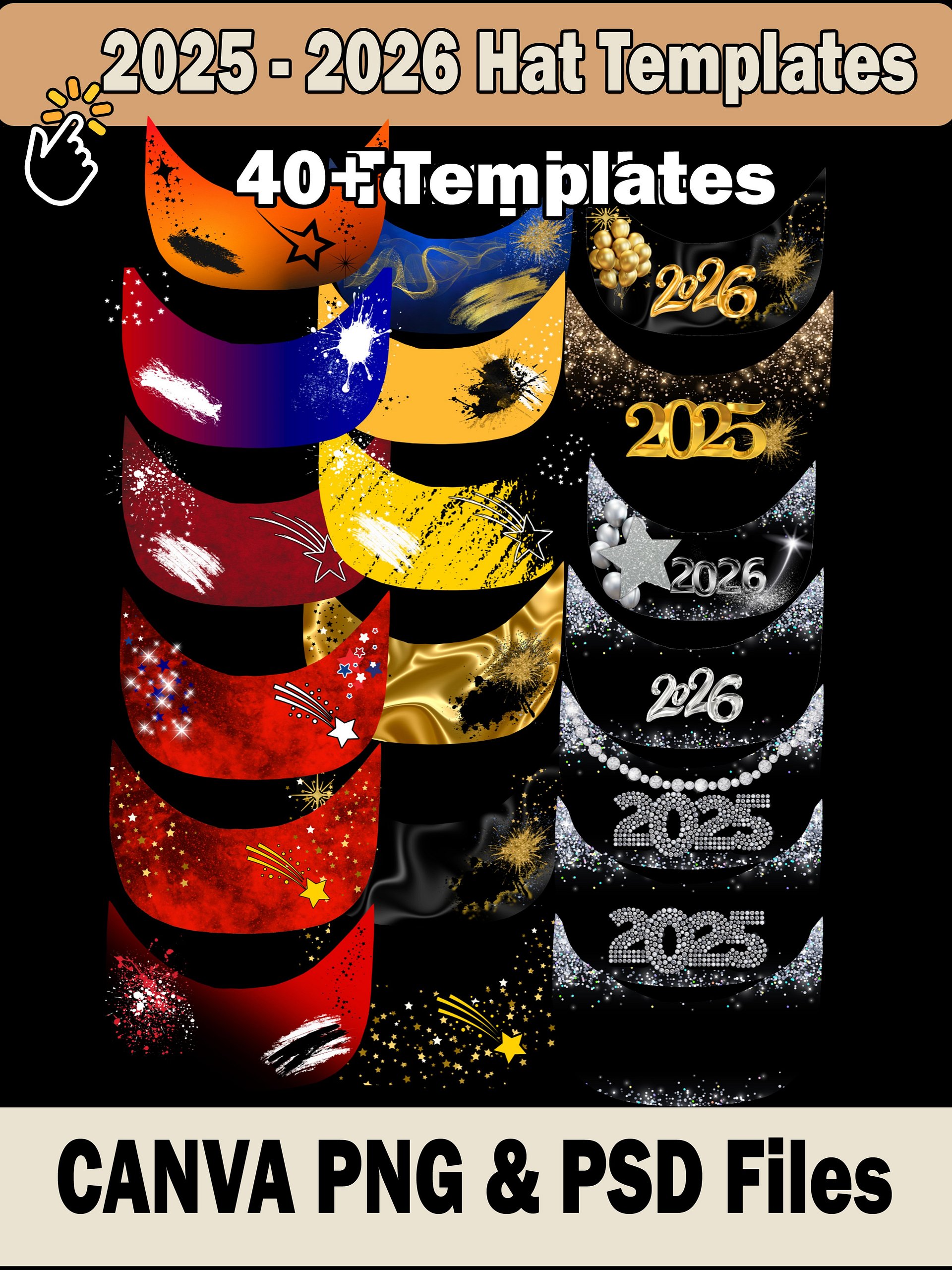Class of 2026-25 Custom Sublimation Hat Templates - Editable in Canva - PNG Files product image (2)