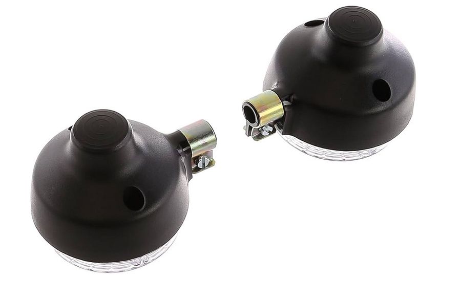 NM Set: 4 Blinker rund in Schwarz mit weißem Glas product image (8)