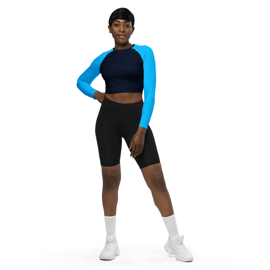 Sassy Blue Block Crop Shirt product image (7)