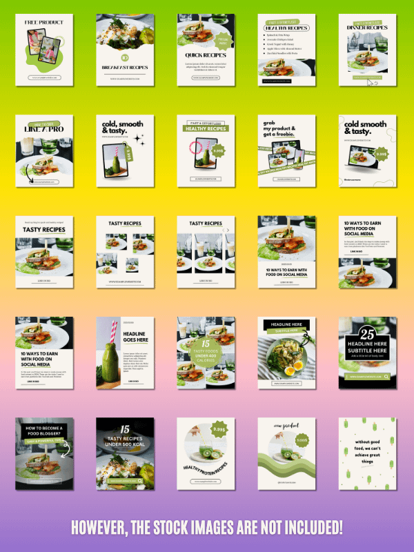 MRR/PLR Instagram Food Feed Templates product image (2)
