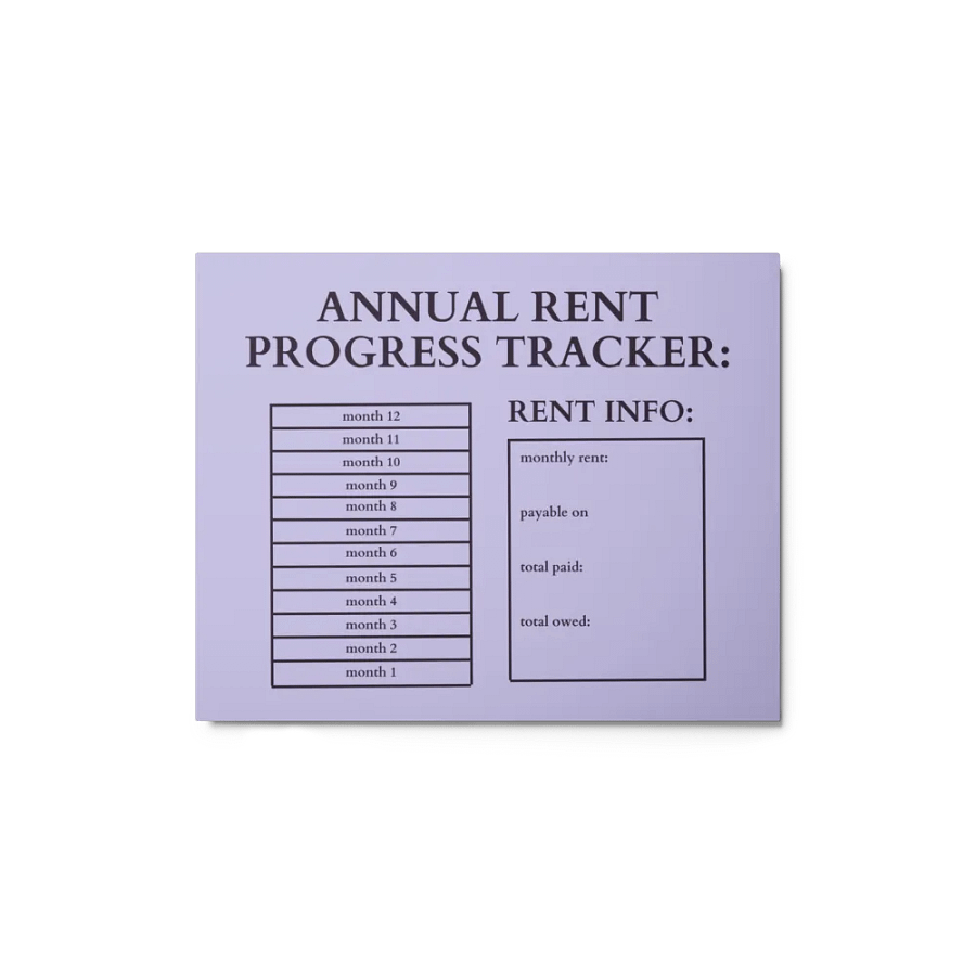 HIGHFALUTIN ANNUAL RENT TRACKER (concord design 2) product image (1)