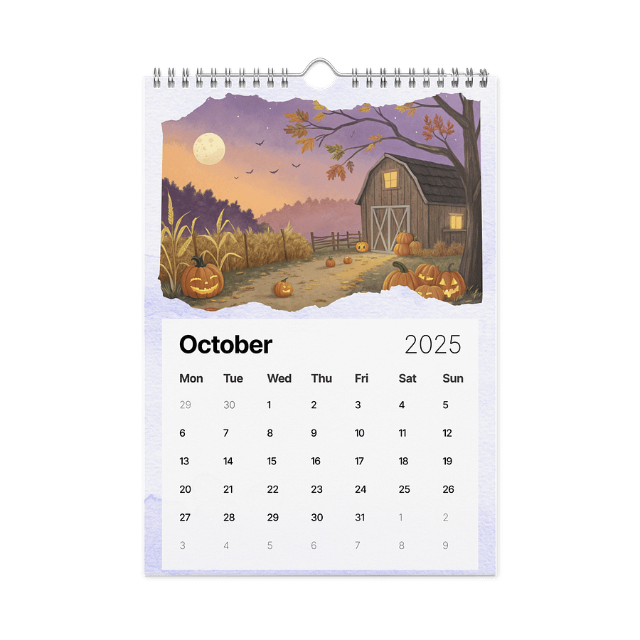 WATERCOLOR SEASONAL SCENES WALL CALENDAR 2026 product image (12)