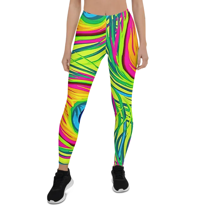 Peacock Feathers Fantasy Leggings product image (1)
