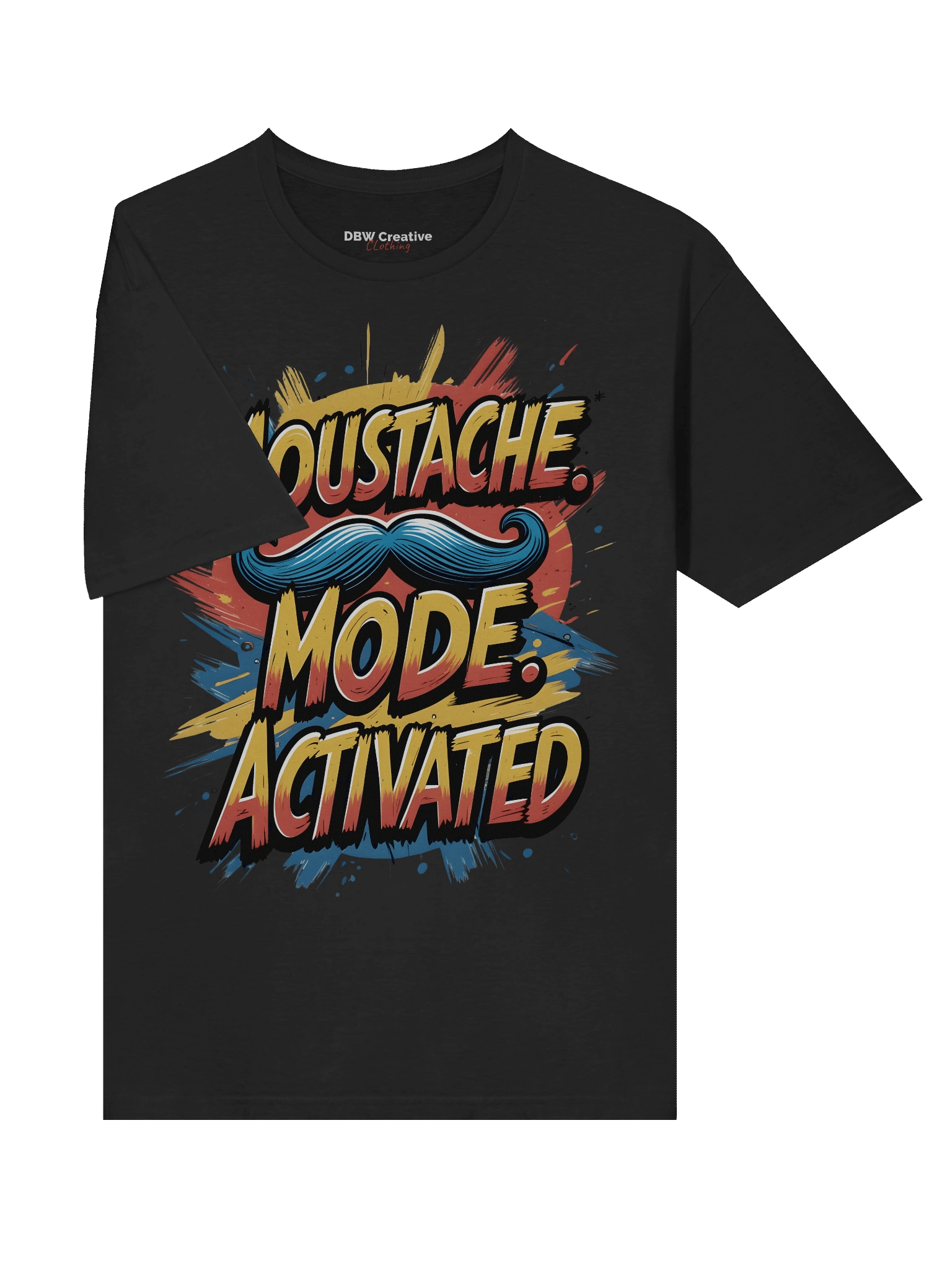 "Moustache Mode Activated" Comic Style T-Shirt - Bold Movember Apparel product image (6)