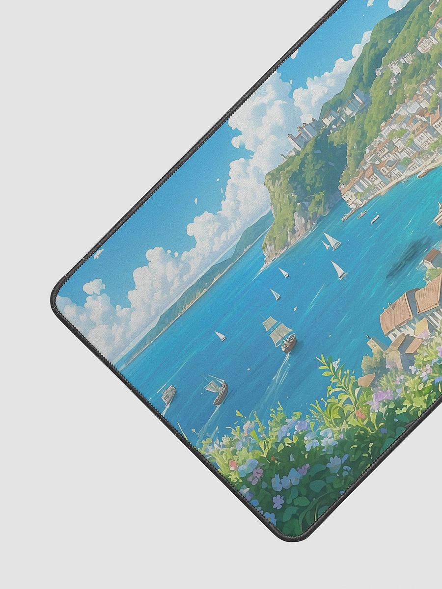 Serene Coastal Village Desk Mat - 12
