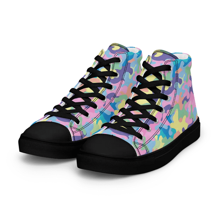 Pastel Camouflage High Top Canvas Shoes product image (2)