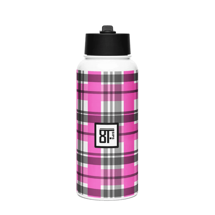 8T Sips Founders Plaid Stainless Steel Water Bottle product image (1)