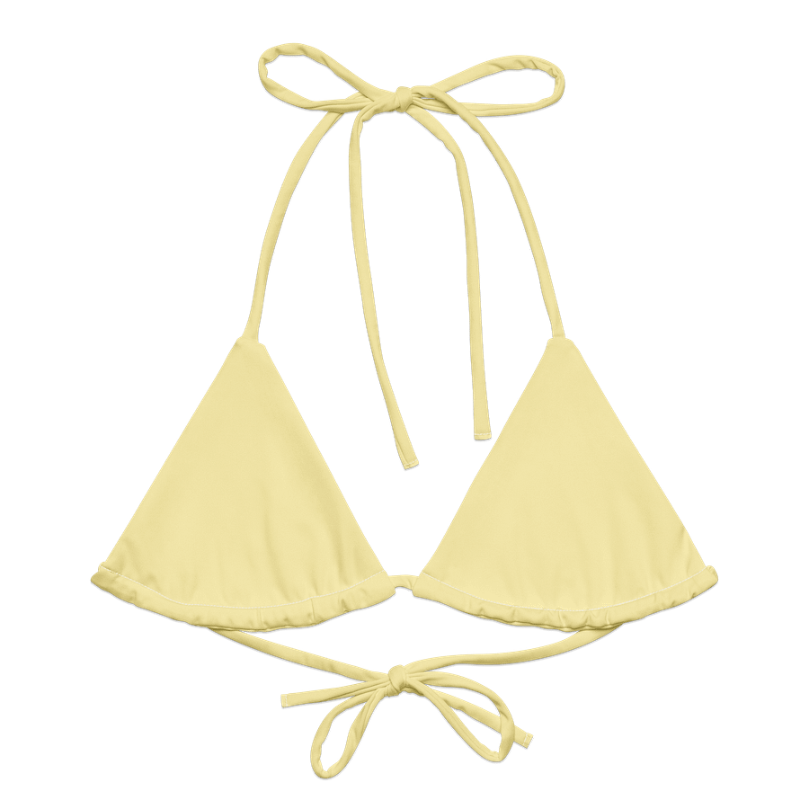 Pastel Yellow Solid Color String Bikini Top product image (1)