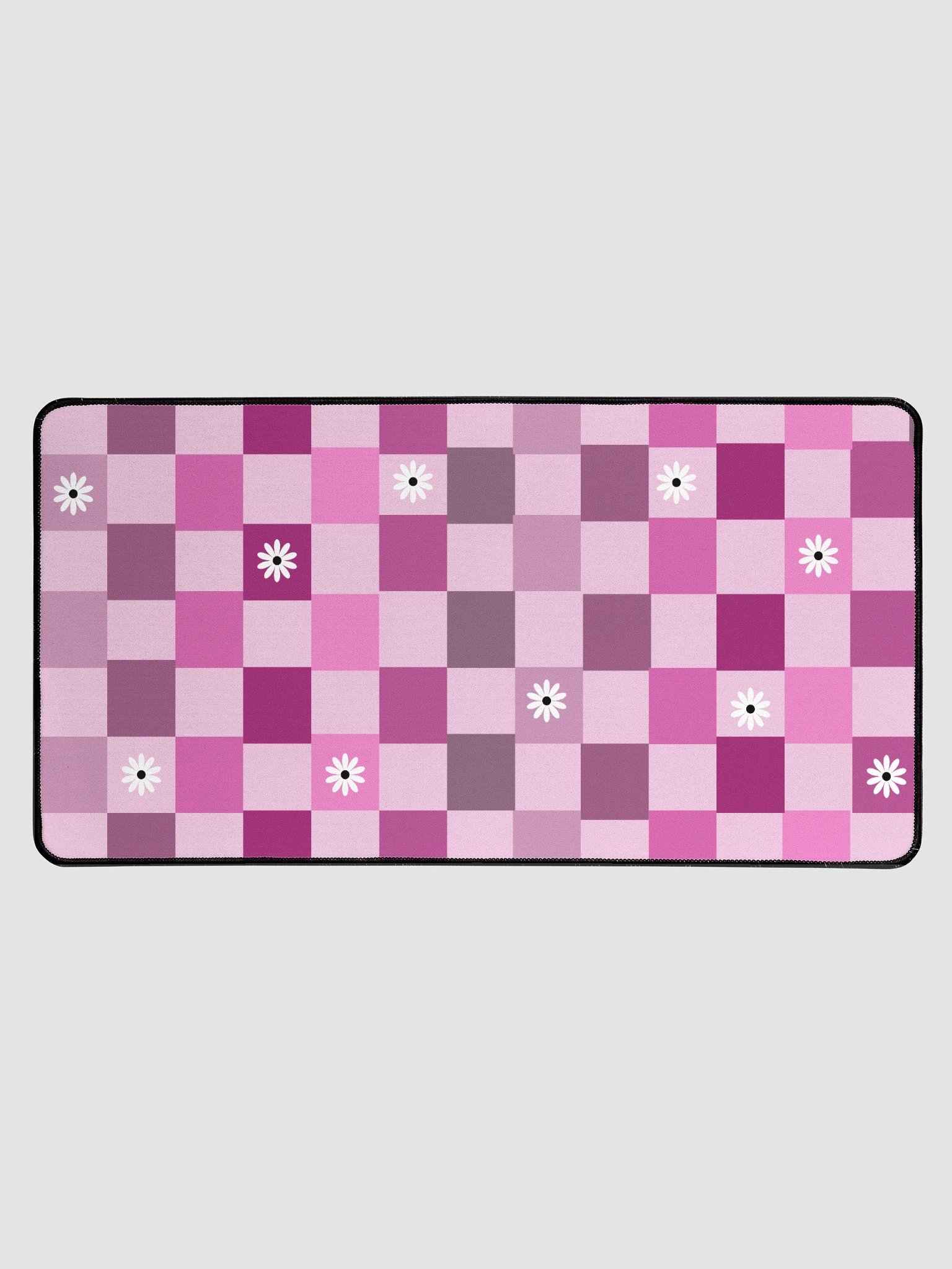Pink Checkered Desk Mat product image (1)