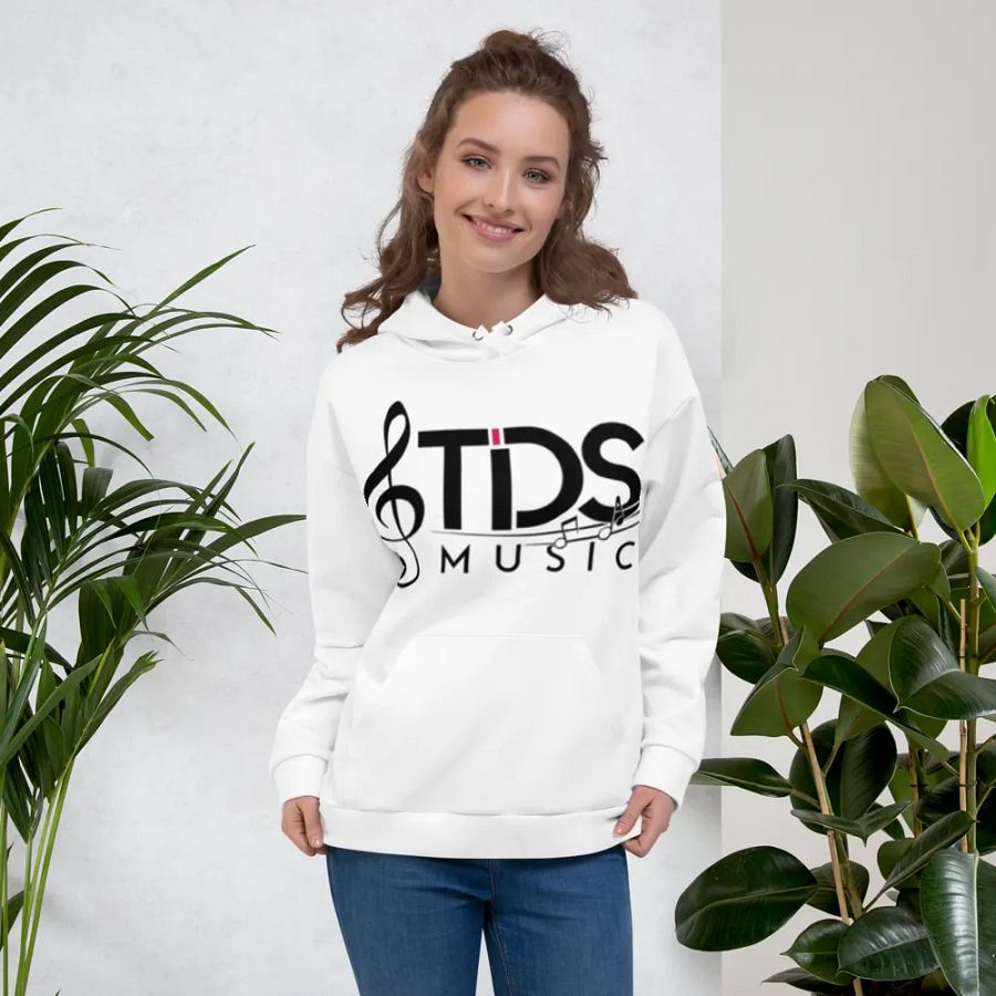 TDS Music Logo Unisex Recycled Hoodie - White, Musical Design product image (6)