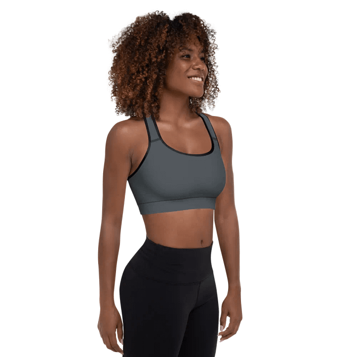 Slate Gray Padded Sports Bra product image (1)