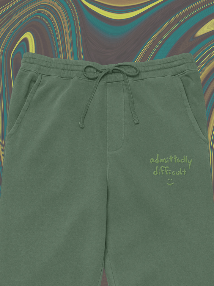 admittedly difficult (green thread) pigment dyed sweatpants product image (1)