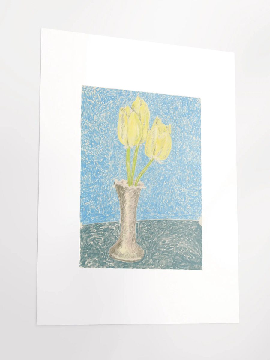 yellow tulips in grandmother's vase print product image (3)