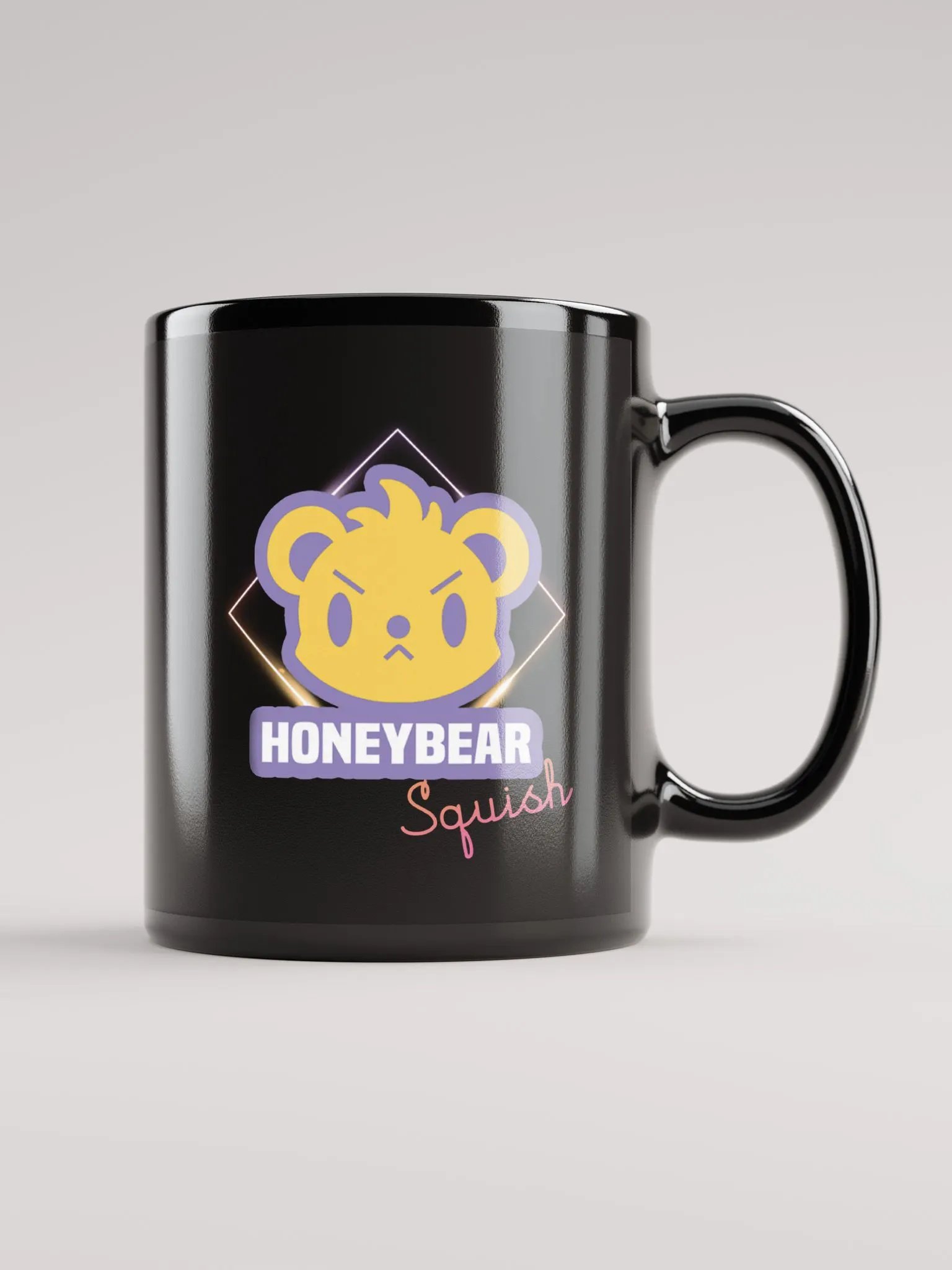 HONEYBEARSQUISH Black Glossy Mug product image (1)