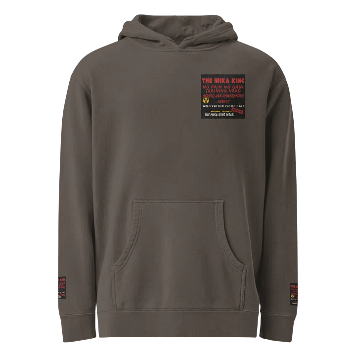 Sudadera con capucha teñida con pigmentos de Independent Trading Co y The Mika King Wear Desing,No Pain No Gain Edition Vintage. product image (1)