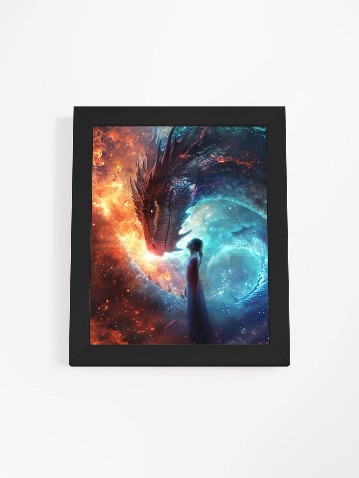 Girl connecting with her dragon 02 - Framed High Quality Matte Poster product image (4)