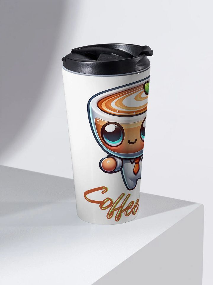 Cute Coffee Brain Cartoon Design Stainless Steel Travel Mug - Adorable Coffee Lover's Art product image (1)
